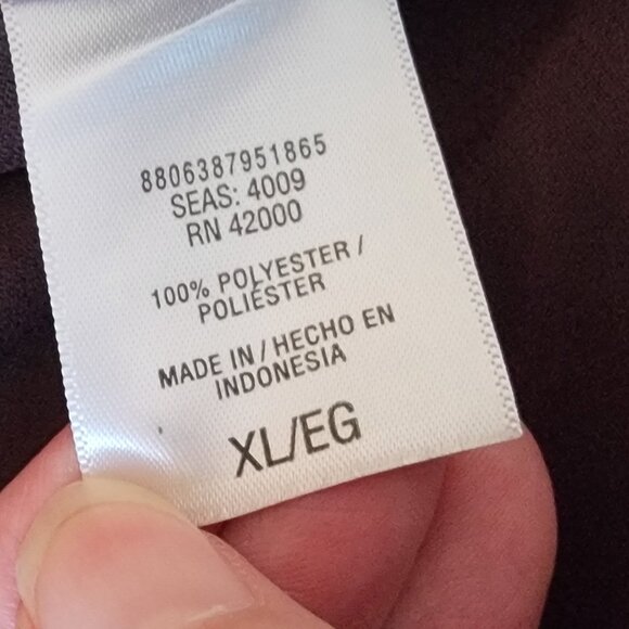 Jaclyn Smith Skirt, Silky, Burgundy Maroon Print, Gored, Part Elastic Waist - Picture 11 of 12